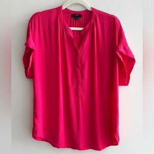 J. Crew Women’s V-Neck Popover Blouse, Hot Pink, Size Medium